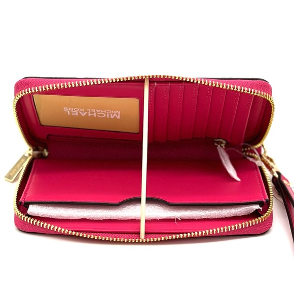 Michael Kors JST LG Flat MF Phone Case Wallet Electric Pink - Picture 6 of 7